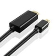 thumbnail image 3 of Mini DisplayPort to HDMI Adapter Cable (6FT) - 4K 4Kx2K 2160P Ultra HD UHD (Thunderbolt 2 Compatible) mDP Mini DP to HDMI Male Connector Port Video Audio Converter Plug Wire Cord - Black, 3 of 4