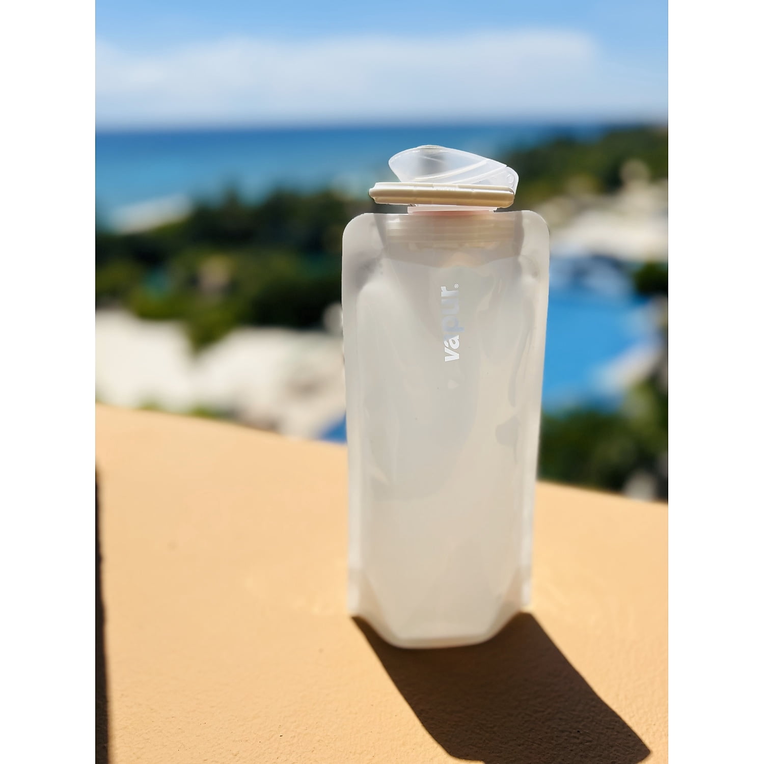Vapur Anti-Bottle Collapsible Plastic Water Bottle 34 oz. Whiteout (30054)