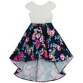 thumbnail image 2 of Rare Editions Little Kid Girls Lace Bodice Floral Mikado High Low Dress, 2 of 2