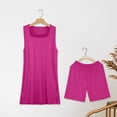 thumbnail image 5 of GILIGEGE 2 Piece Short Sets for Women Summer Women's Casual Oversized Two Piece V Neck Vest Open Top Top Top Tight Shorts Shorts Set Summer Beach Vacation Outfits Lounge Tracksuits Hot Pink Xl, 5 of 6