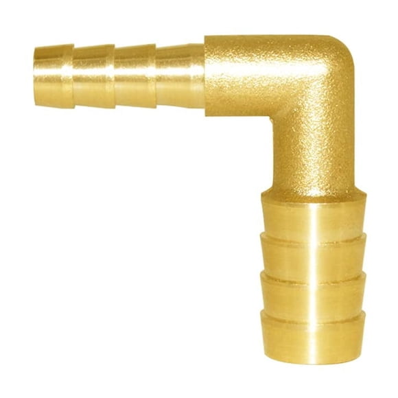 Joywayus Reducer Elbow 1/2" to 3/8" ID Hose Barb 90 Degree L Right Angle Union Brass Fitting Water/Fuel/Air