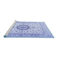 thumbnail image 2 of Ahgly Company Machine Washable Indoor Round Medallion Blue Traditional Area Rugs, 7' Round, 2 of 4