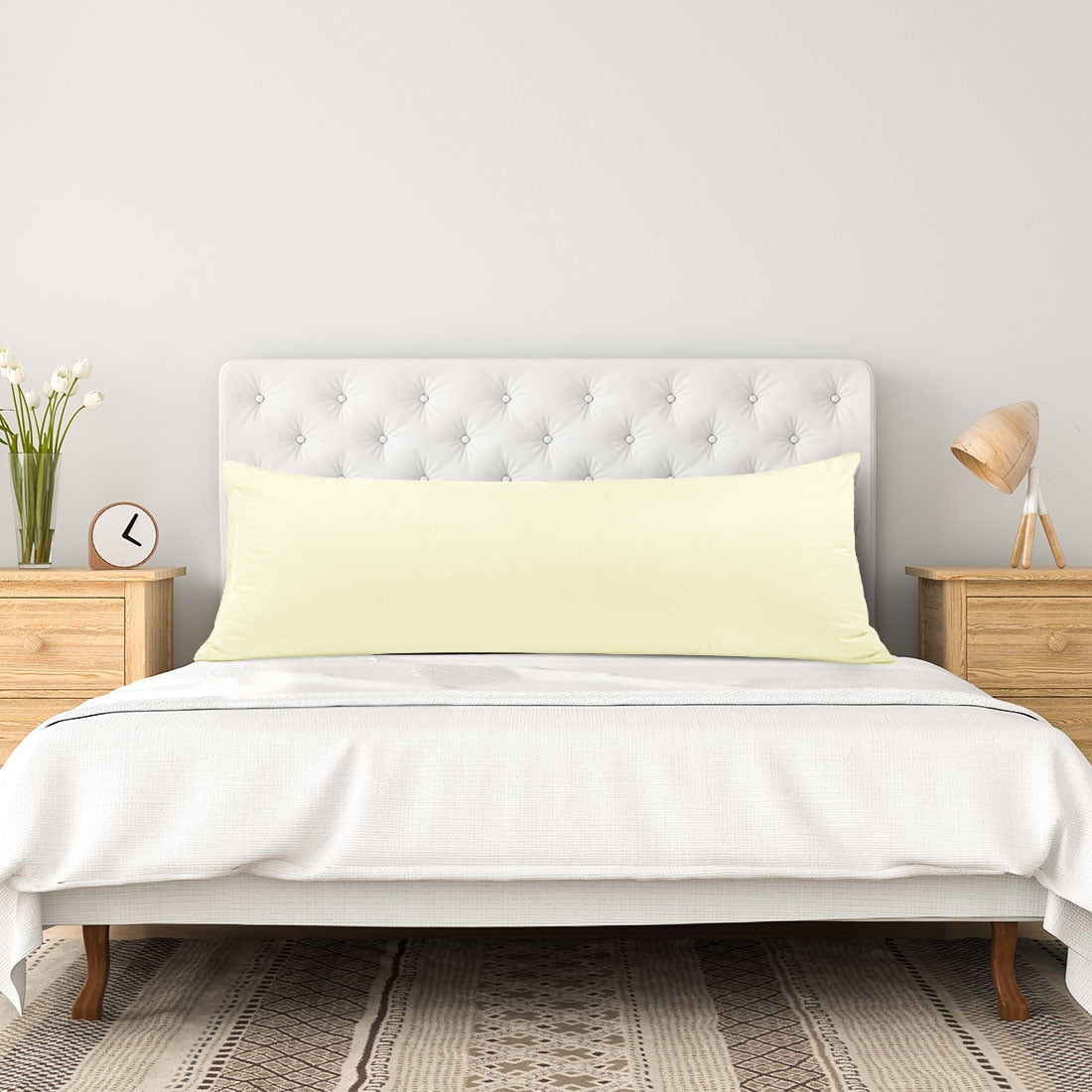 Unique Bargains 1 Pack Brushed Microfiber Body Pillowcase, 20" x 54", Beige