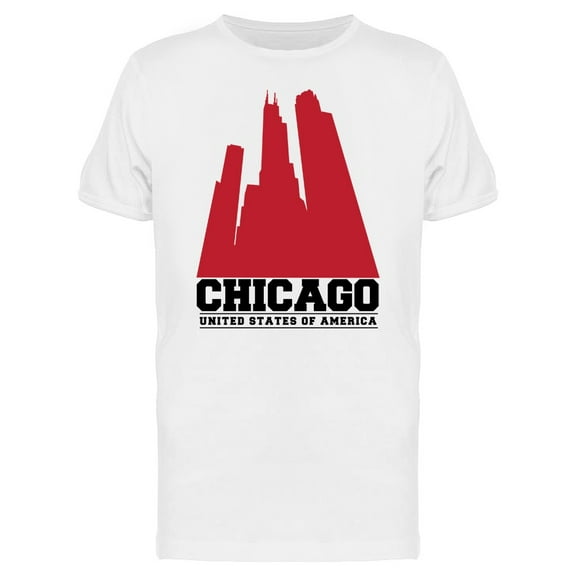 Chicado Usa Skyline T-Shirt Men -Image by Shutterstock, Male XX-Large