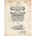 thumbnail image 2 of Borders, Cole 25x32 Black Ornate Wood Framed with Double Matting Museum Art Print Titled - PP1029-Vintage Parchment School Typewriter Patent Poster, 2 of 4