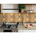 thumbnail image 4 of HomeRoots 400306 5 x 5 in. Golden Multi Orange Mosaic Peel & Stick Tiles, 4 of 9