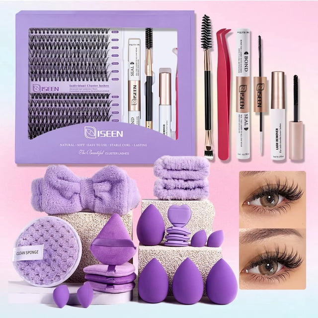 Pro DIY Lash Extension Kit: Assorted Lash Clusters with Bond & Seal...