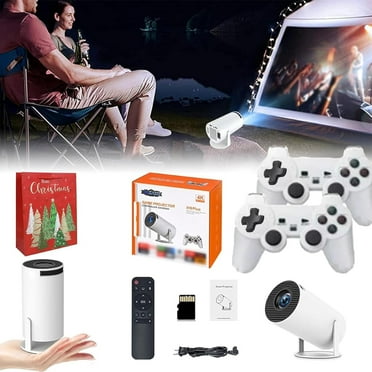 X10 Plus Retro Gaming Projector, 2025 New X10 Plus Retro Game Console with Projector, 4k HD Retro Game Projector with 2 Wireless Controllers, HDMI Output, Wifi, X10 Plus Retro Game Console, Auto Focus