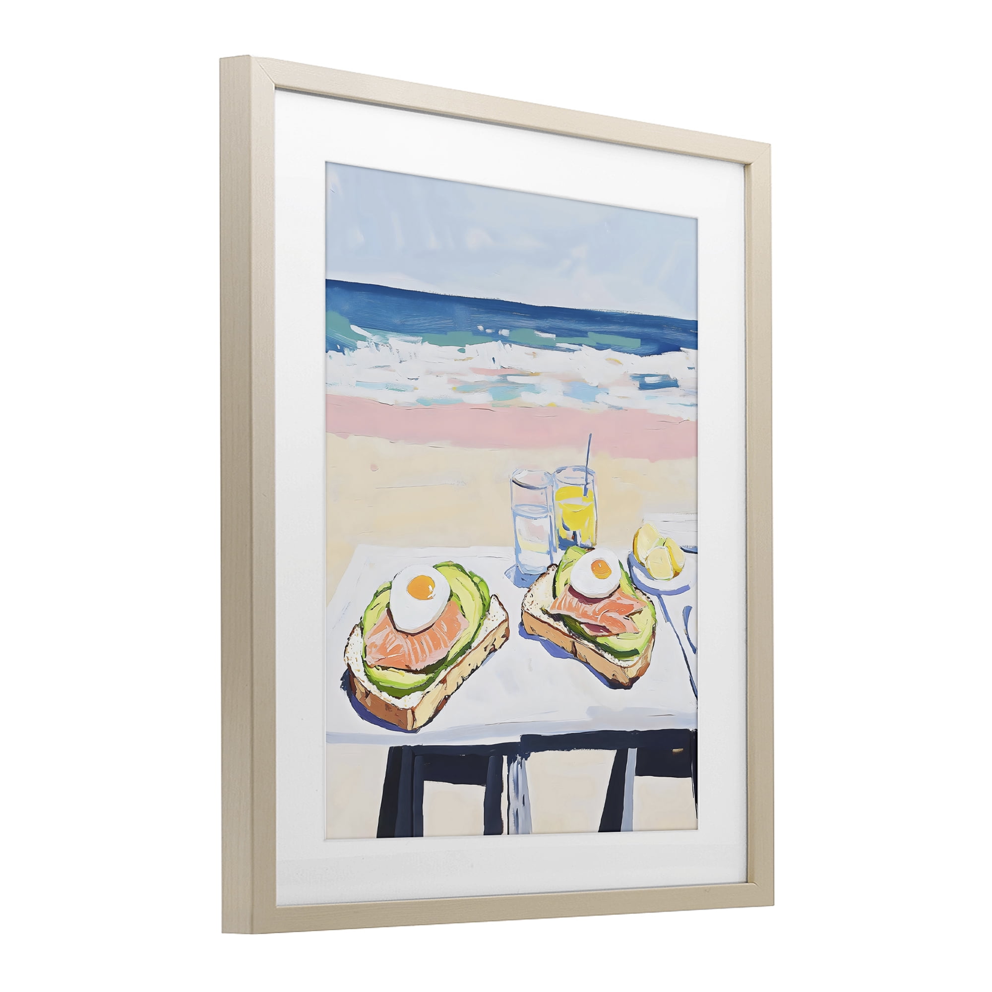 Stupell Industries Avocado Toast at Beach Birch Framed Print Under Glass, design by The Prints Vibe