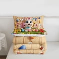 thumbnail image 5 of Erosebridal 3D Cartoon Rabbit Kids Full Size Comforter Sets,Watercolor Easter Eggs Happy Easter Kawaii Daisy Girls Bedding Sets, Reversible 3pcs, 5 of 7