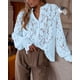 thumbnail image 3 of Blusa de Mujer PRETTYGARDEN de Encaje Manga Larga con Botones M, 3 of 8