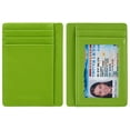 thumbnail image 5 of Credit Card Holder with ID Window RFID Protected Genuine Leather Slim Wallet (LGreen), 5 of 7