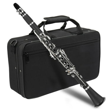 SalonMore Student Nickel-plated Bb Clarinet with Case for Beginner School Band, Black