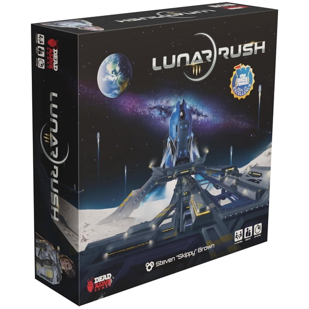 Dead Alive Games: Lunar Rush - Edición estándar - Juego de mesa estilo europeo Gestión de recursos espaciales y lunares Colocación de trabajadores mayores de 14 años 1-4 jugadores