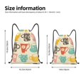 thumbnail image 4 of Kdxio Vintage Cup Print Drawstring Backpack Bag,Waterproof Draw String Back Sack, Gym Drawstring Bags Swim Bag For Unisex, 4 of 9