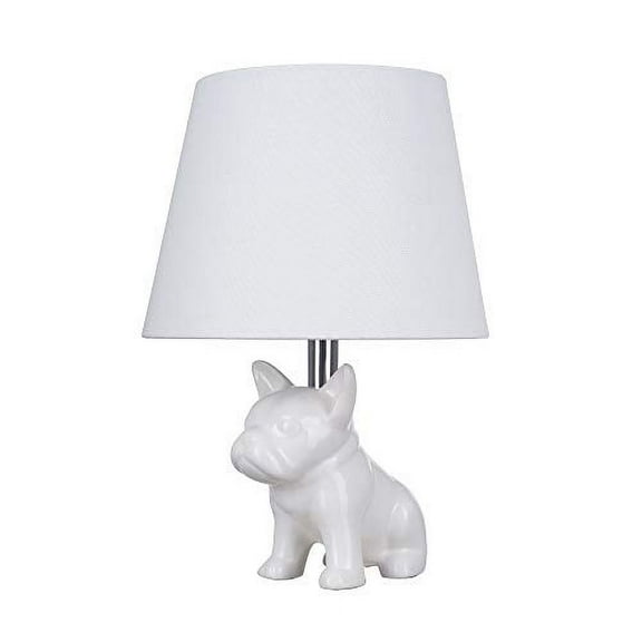 Bulldog Ceramic Table Lamp - White