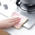 thumbnail image 3 of 5pcs Two-Color Splice High Water Absorption Cleaning Towel Multipurpose Microfiber Cleaning Cloth (Pink Blue/Pink Green/Pink Yellow/Green Yellow/Green Blue), 3 of 4