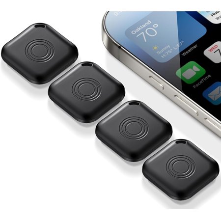 Air Tracker Tags-4 Pack Luggage Tracker Work with Find My (iOS 14.6 Above Only), Key Finder and Item Locator Smart Tag for Backpack, Suitcases, Pet, Wallet.etc.