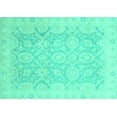 thumbnail image 1 of Ahgly Company Indoor Rectangle Oriental Turquoise Blue Traditional Area Rugs, 7' x 9', 1 of 4
