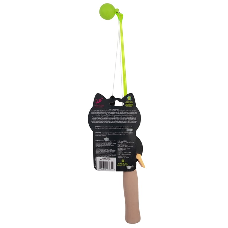 Quirky Kitty Reel Fun Fishing Wand Catnip Interactive Cat Toy
