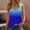 Dark, variant on USSUMA Workout Tops for Women Women's Tank Tops Sleeveless Round Neck Camisole Cold Shoulder Loose Fit Printed Gradient Lounging Tshirt Loose Shirt Camping Blue Up to 45% off Tank Top for Women S