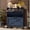Blue, variant on Modern Shoe Cabinet with 2 Flip Drawers, Slim Entryway MDF Rack with Metal Legs