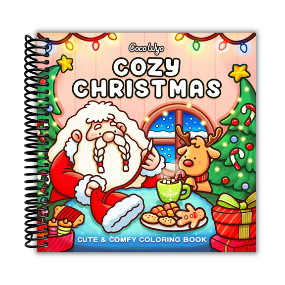 Cozy Christmas: Coloring Book for Adults and Kids (Cozy Spaces Coloring) (Spiral Bound)