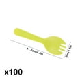 thumbnail image 3 of 100 Pcs Disposable Plastic Sporks - 4.4" Individually Wrapped Forks, 2 in 1 Forks and Spoons, Convenient Small Forks Alternative for Desserts, Yogurt, Ice Cream, Fruit, Salad & Birthday Cake (Green), 3 of 6