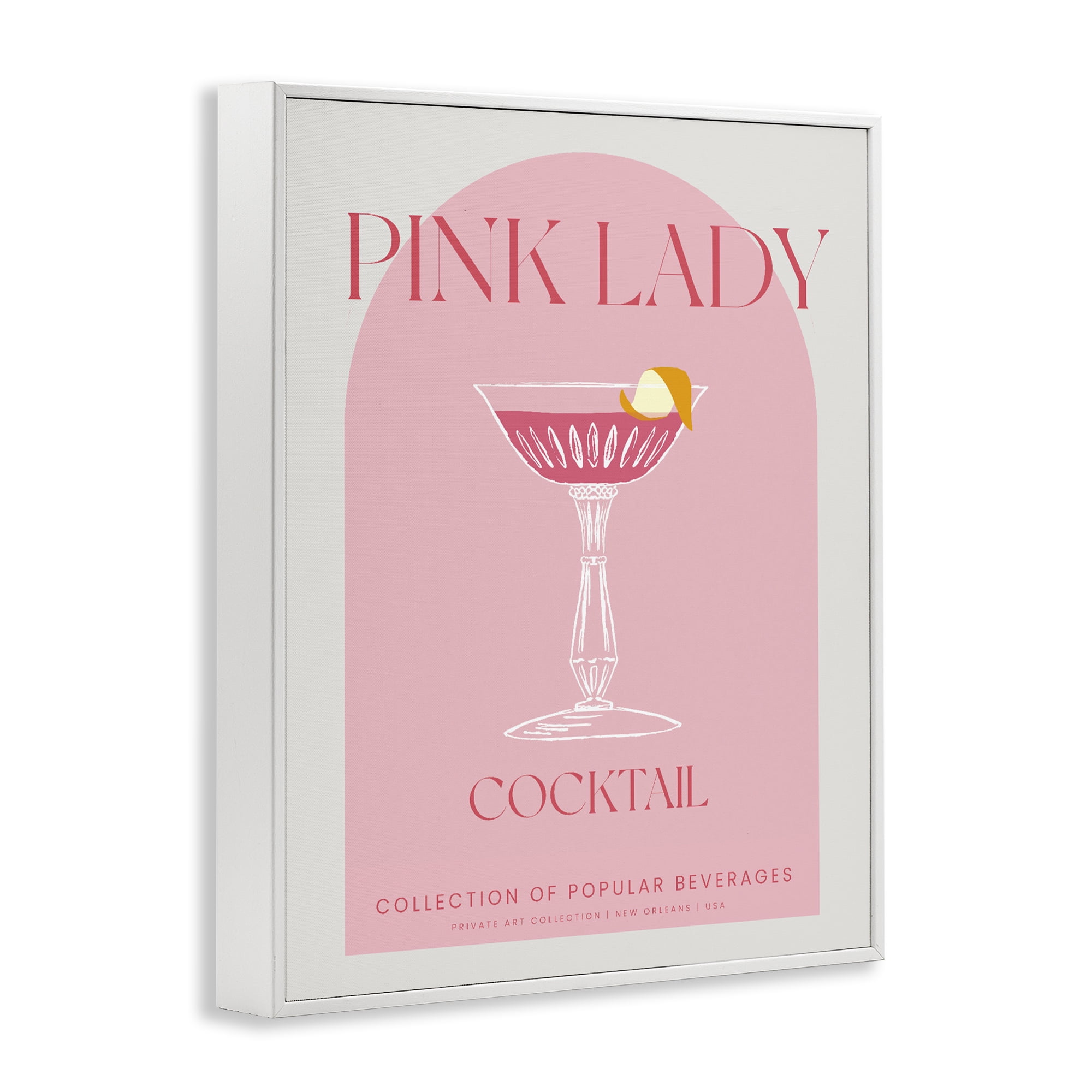 Stylish Retro Pink Lady White Framed Giclee Art, design by Lil' Rue
