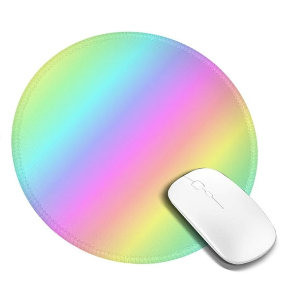 Rainbow Stripe Small Round MousePad for Wireless Computer Laptop, Office Desk Accessories 7.9 x 7.9 inch