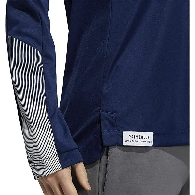 Sideline XL Long Jacket Knit Sleeve 1/4 GI6787 Zip 21 Navy/White Adidas Women\'s