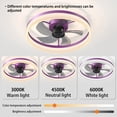 thumbnail image 3 of Modern 12-Inch Dimmable LED Ceiling Fan with Light - Ultra-Thin, Remote Control, Quiet Purple Fan for Bedroom & Living Room, 3 of 9