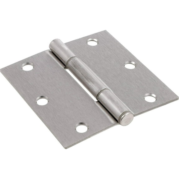 Hardware Essentials 854325 Square Corner Satin Nickel Squeak-Proof Door Hinges 3-1/2" (5 Pack) C63