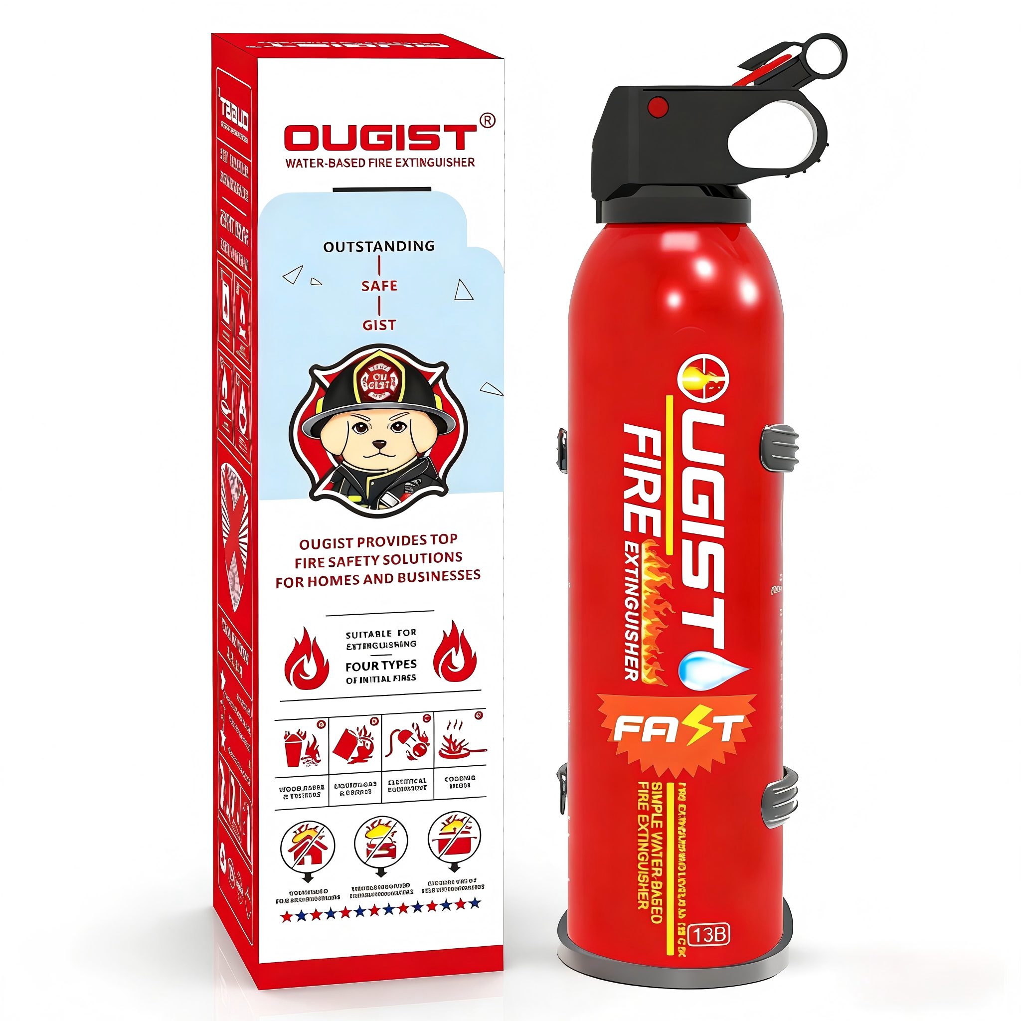 Ougist Mini Handheld Fire Extinguisher, 620ML Water-Based