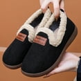 thumbnail image 6 of Black Women'S Cozy Slip-On House Shoes With Round Toe Plush Lining Comfortable Flat Soles For Indoor And Outdoor Casual Wear, 6 of 8