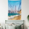 thumbnail image 4 of Landscape Tapestry, Panoramic View of Golden Gate Bridge San Francisco Coastline Nature Seascape, Wall Hanging for Bedroom Living Room Dorm Decor, 40W X 60L Inches, Blue Turquoise, by Ambesonne, 4 of 5