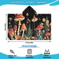 thumbnail image 2 of Red Mushroom Frog Black Pattern Hooded Bath Towel，50"x30" for Ages 3 To 12 Kids, Quick Dry Lightweight Soft Microfiber Hood Beach Towel Cover Up for Kids, 2 of 7