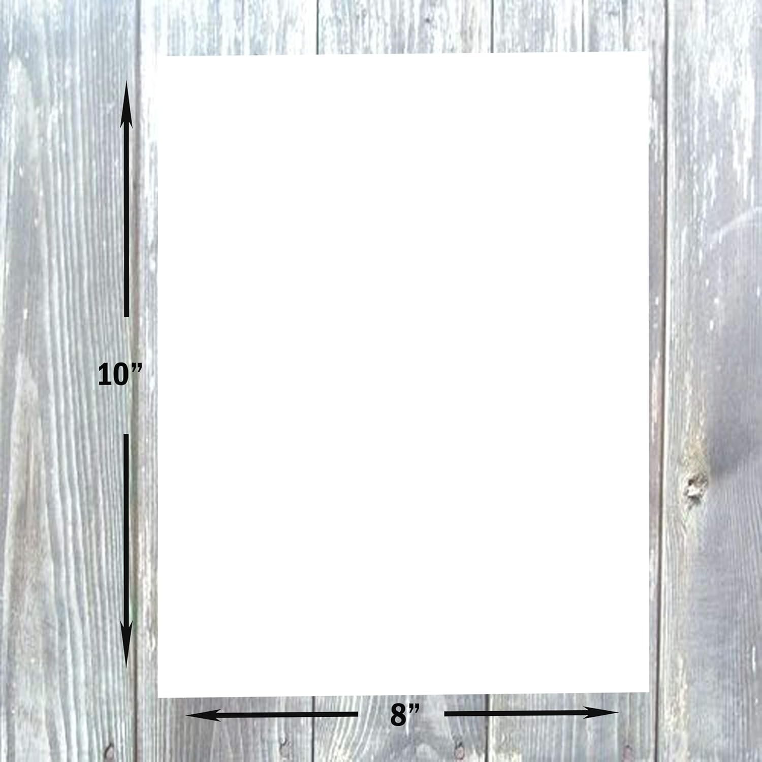 Hamilco White Cardstock Thick Paper - 8 x 10" Blank Heavy Weight 100 lb Cover Card Stock - 100 Pack Bright