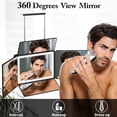 thumbnail image 2 of Espejo UHDOD de 5 vías para cortar el pelo con luz LED, vista de 360°, 2 of 7
