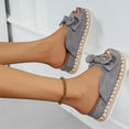 thumbnail image 3 of KBODIU Women's Comfort Slides Thick Soled Sandals Bow Fish Mouth Slippers Gray 37, 3 of 3