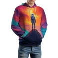 thumbnail image 5 of Astronaut's Cosmic Odyssey-1 Men's Women Vintage 3D Hooded Sweatshirt - All-Season Loose Fit Streetwear, 5 of 6
