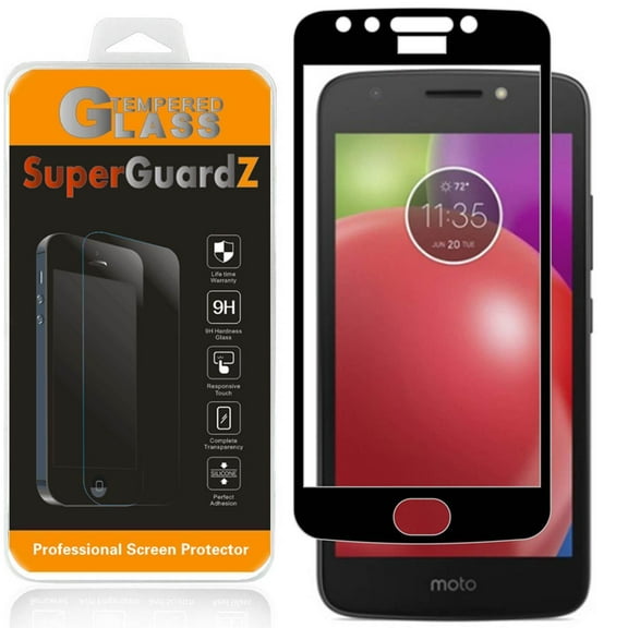For Motorola Moto E4 - SuperGuardZ [FULL COVER] Tempered Glass Screen Protector [Anti-Scratch, Anti-Bubble]   2 Stylus Pen