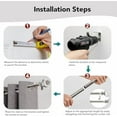 thumbnail image 6 of Telescoping Curtain Rod 30-48 Inch Long, Heavy‑Duty Metal Rod with 1 Inch Diameter, Brushed Nickel Finish & Finials, Easy Install, Hardware Included, Fits for Grommet Back Tab Curtains, 6 of 7
