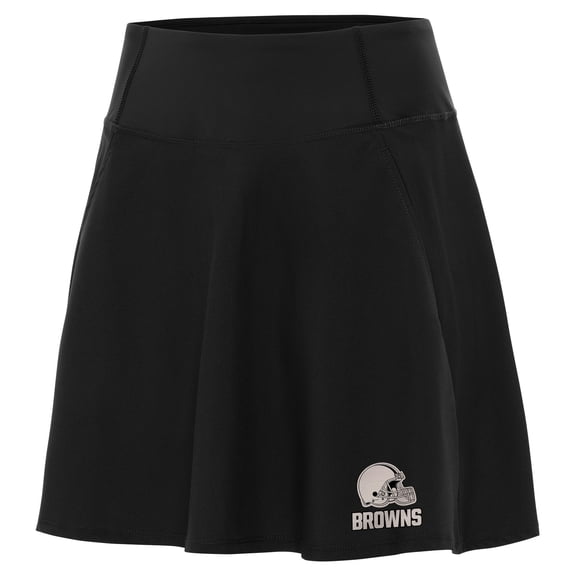 Women's Antigua Black Cleveland Browns Brushed Carbon Chip Skort