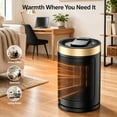 thumbnail image 6 of EuKer 1500W Ceramic Heater, Portable Space Heater with Remote Control, ECO Thermostat & 60° Oscillation Mode for Office, Bedroom & Home, Gold, 6 of 8