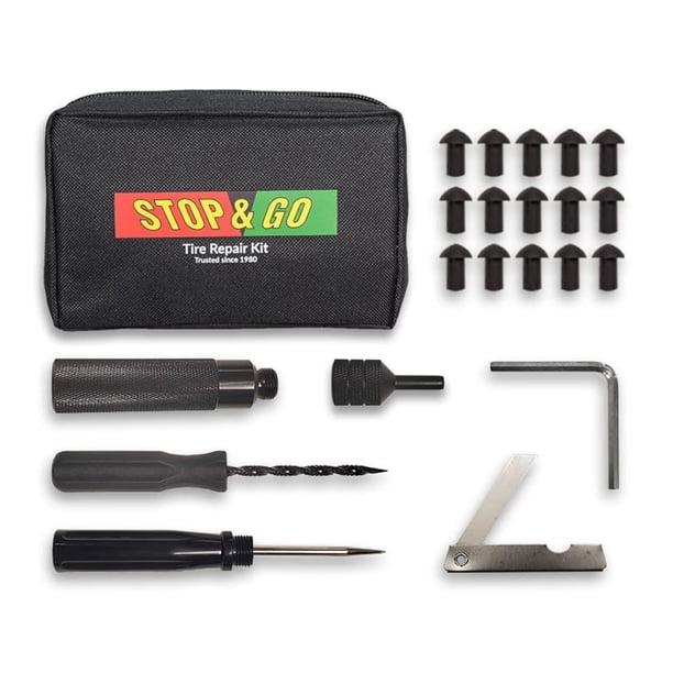 Kit de reparación de neumáticos Stop & Go 1000, tapón para neumáticos sin cámara de 22 piezas