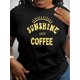 thumbnail image 1 of Women's Casual Letter Print T-Shirt - Comfy Crew Neck Short Sleeve, Stretchy Polyester Blend, Machine Washable - Perfect for Summer & Casual Attire, English Pattern, Fashion Trend, 1 of 6