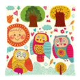 thumbnail image 1 of BOSDECO Colorful Cartoon Flower Owls Zippered Throw Pillow Cover Cushion Case 18x18 inches Two Sides Printing, 1 of 1