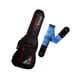 thumbnail image 1 of PAQUETE Estuche para guitarra eléctrica Funda para guitarra Gig bag, guitar case para trasporte y protección, color negro bordes rojos + Tahali strap correa Kidam LISO AZUL TURQUESA, 1 of 4