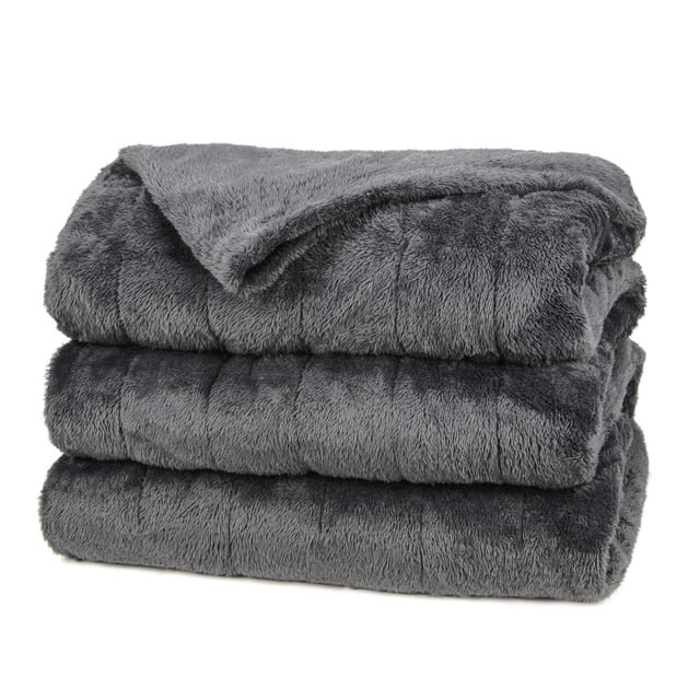 Manta térmica Sunbeam Microplush con 10 ajustes de calor, tamaño king grey